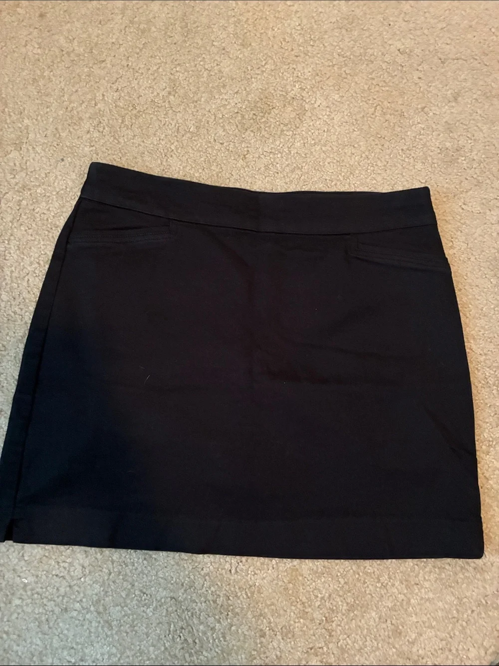 croft & barrow Black Mini Skirt with Clean Waistband